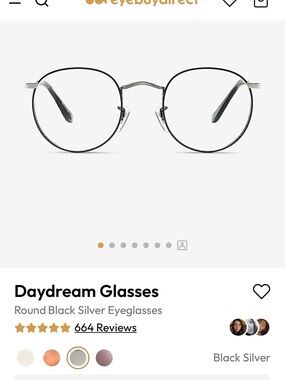 Daydream Round Black Silver Glasses